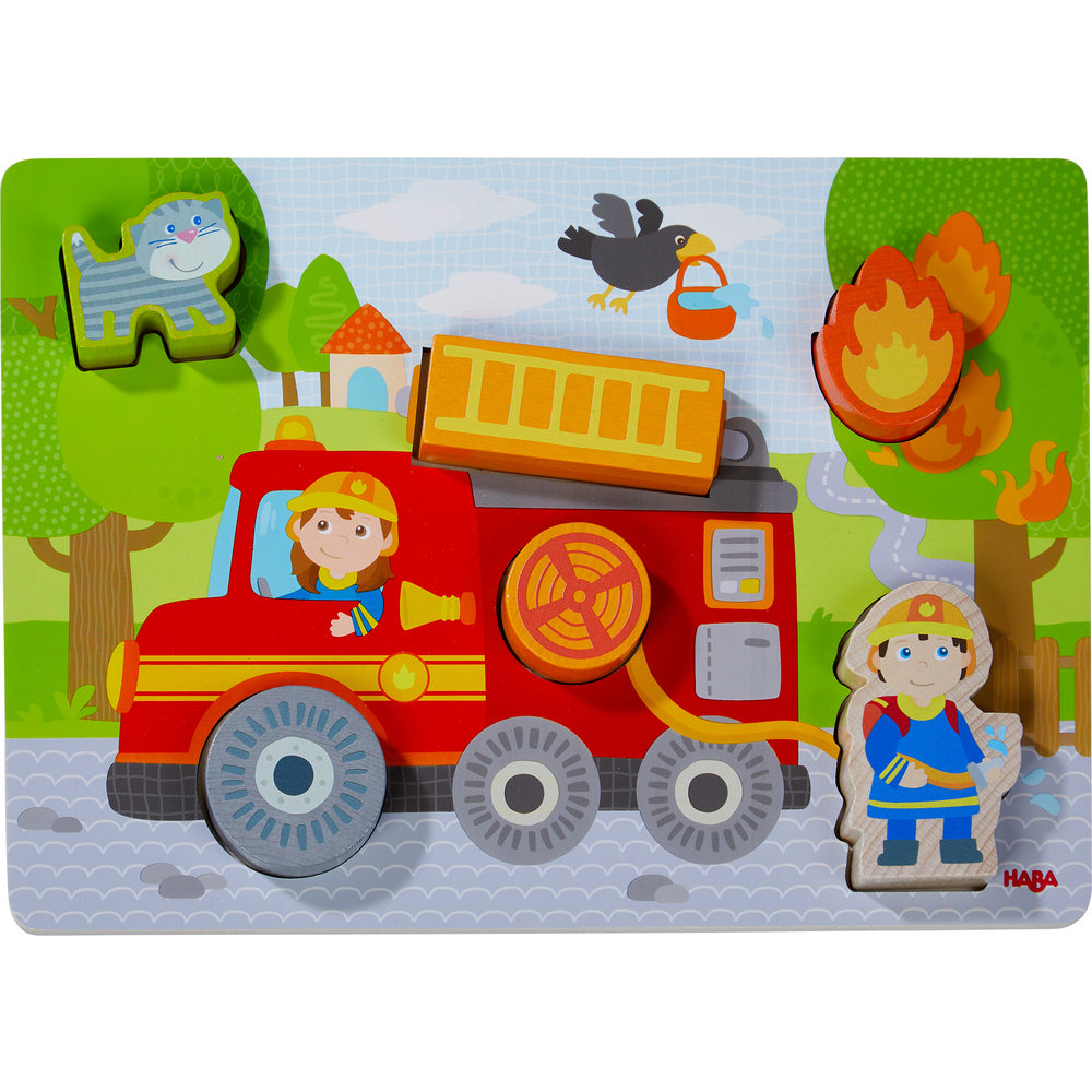 Puzzle HABA Holzpuzzle Feuerwehrauto