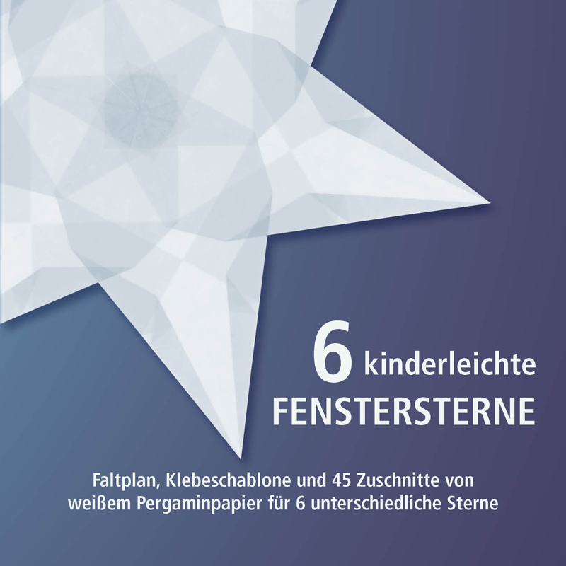 Basteln Fensterstern 6 kinderleichte Fenstersterne (Weiß)