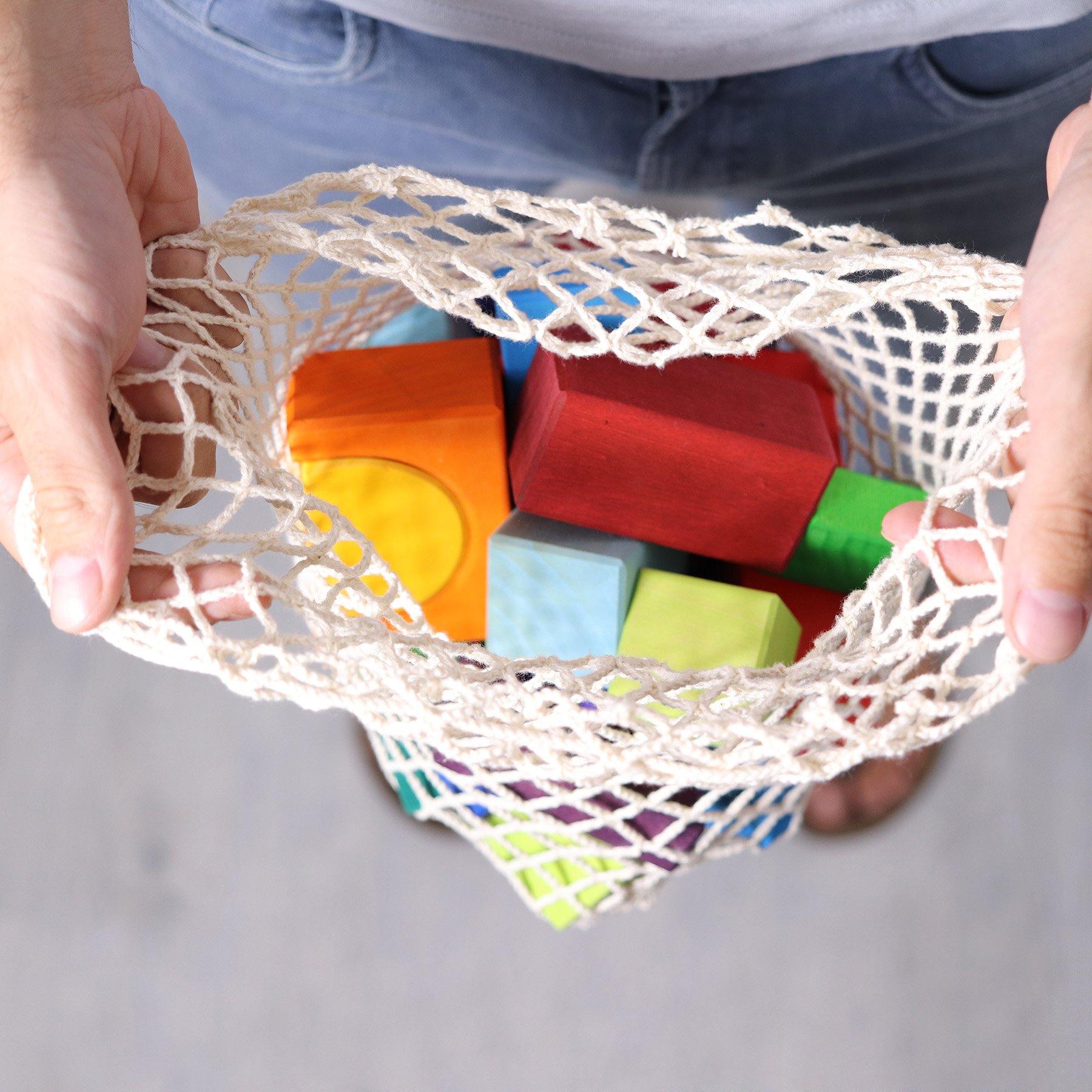 Bausteine GRIMM'S Spiel und Holz Design 30 bunte Geo-Klötze