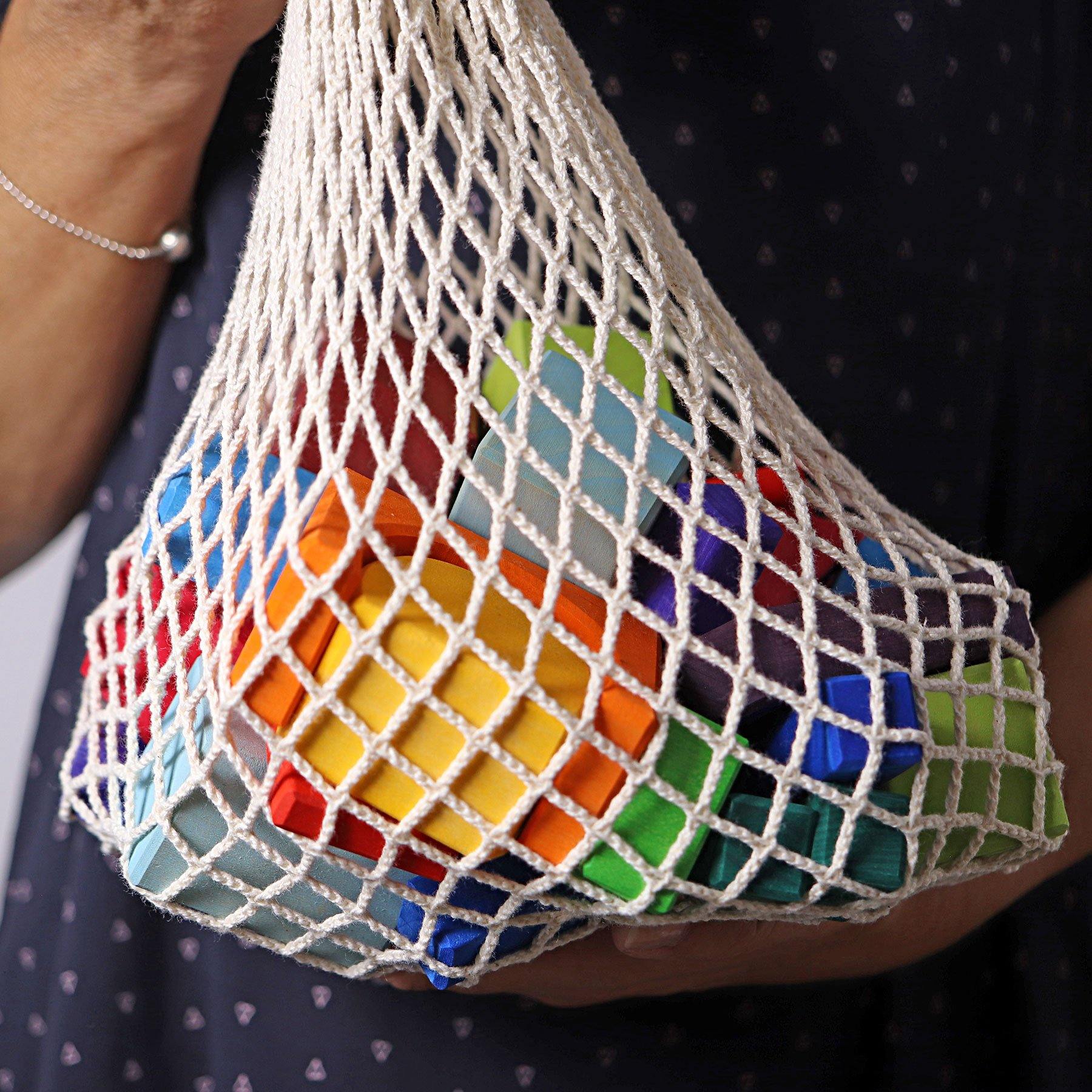 Bausteine GRIMM'S Spiel und Holz Design 30 bunte Geo-Klötze