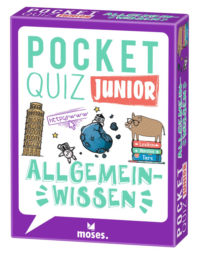 Moses 50 Karten / Pocket Quiz Moses Verlag Pocket Quiz junior Allgemeinwissen