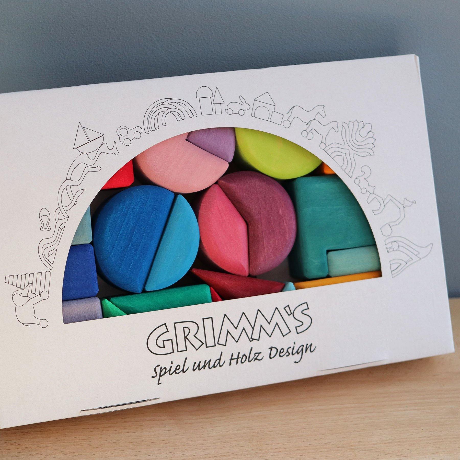 Bausteine GRIMM'S Spiel und Holz Design Bauspiel Dreieck Viereck Kreis