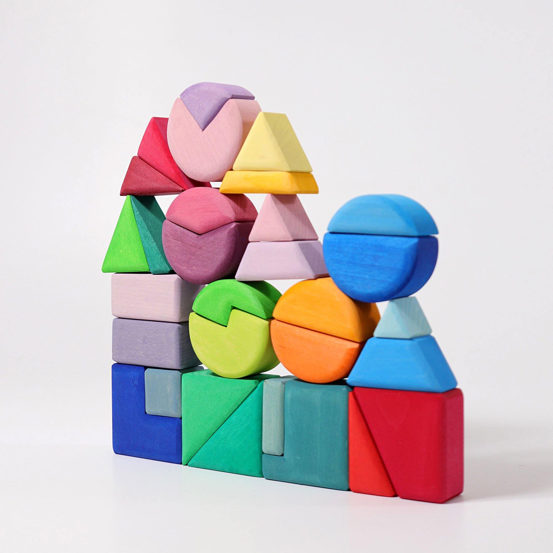 Bausteine GRIMM'S Spiel und Holz Design Bauspiel Dreieck Viereck Kreis