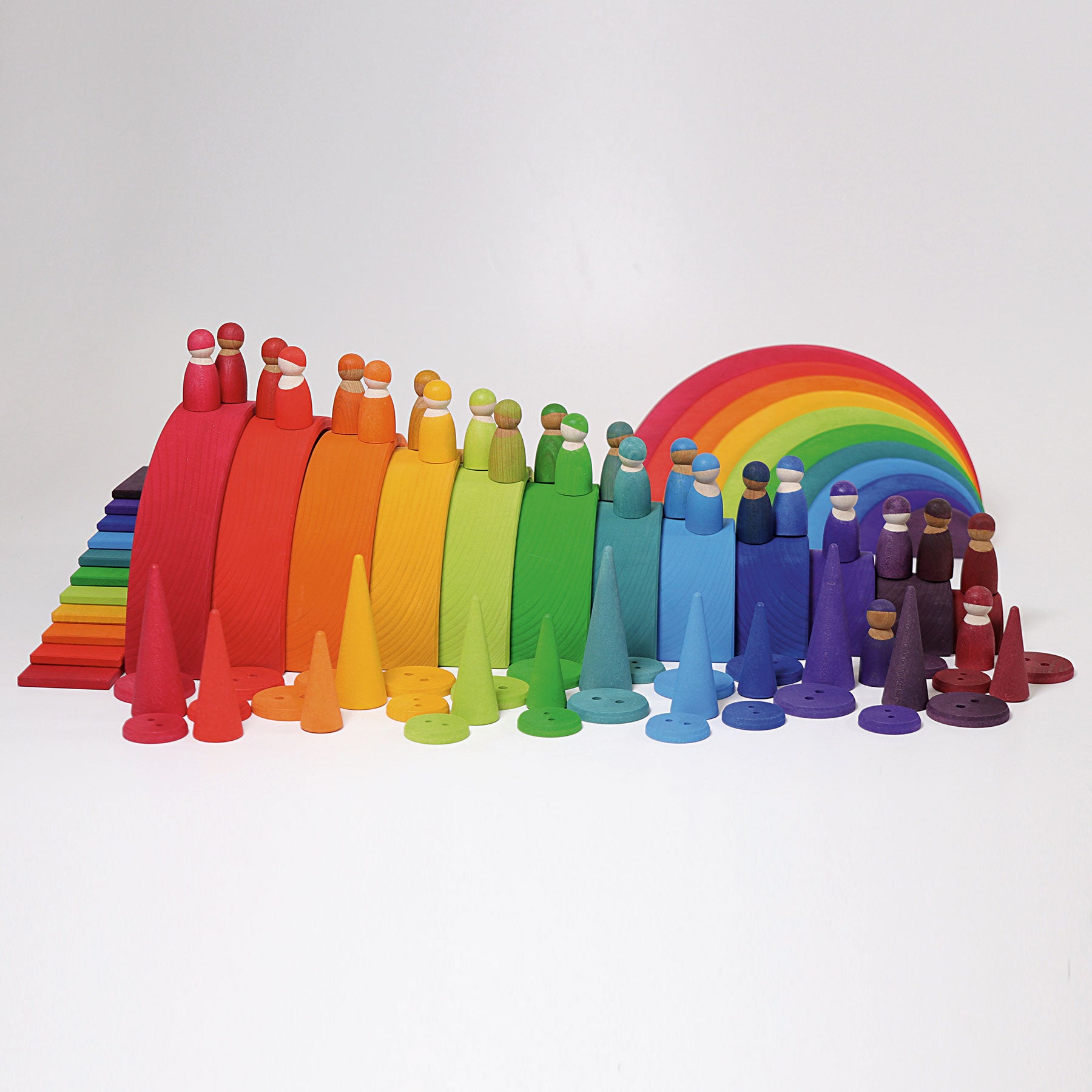 Open-ended Play GRIMM'S Spiel und Holz Design Regenbogen Bauplatten