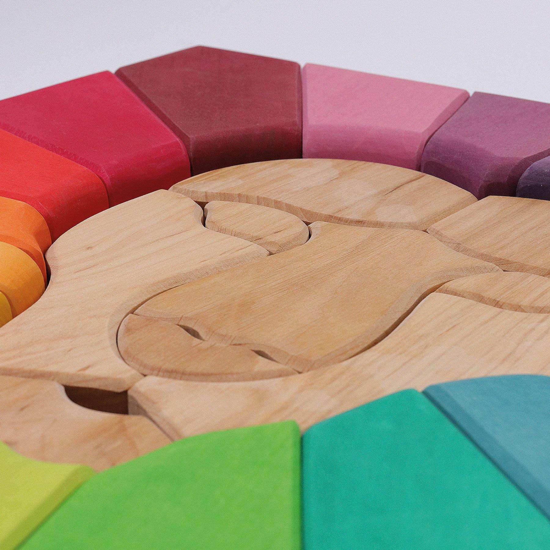 Baukasten GRIMM'S Spiel und Holz Design Bauspiel Regenbogenlöwe
