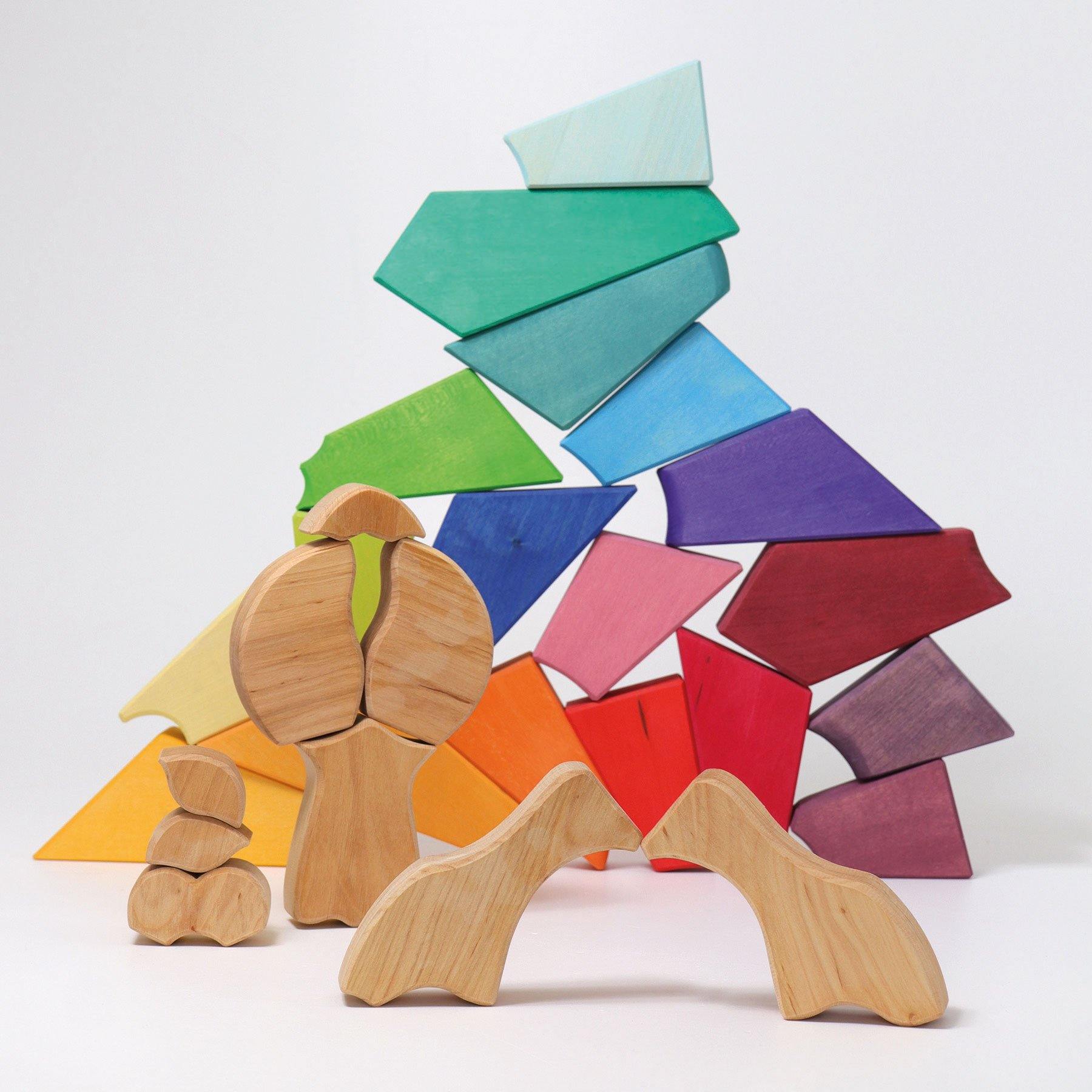 Baukasten GRIMM'S Spiel und Holz Design Bauspiel Regenbogenlöwe