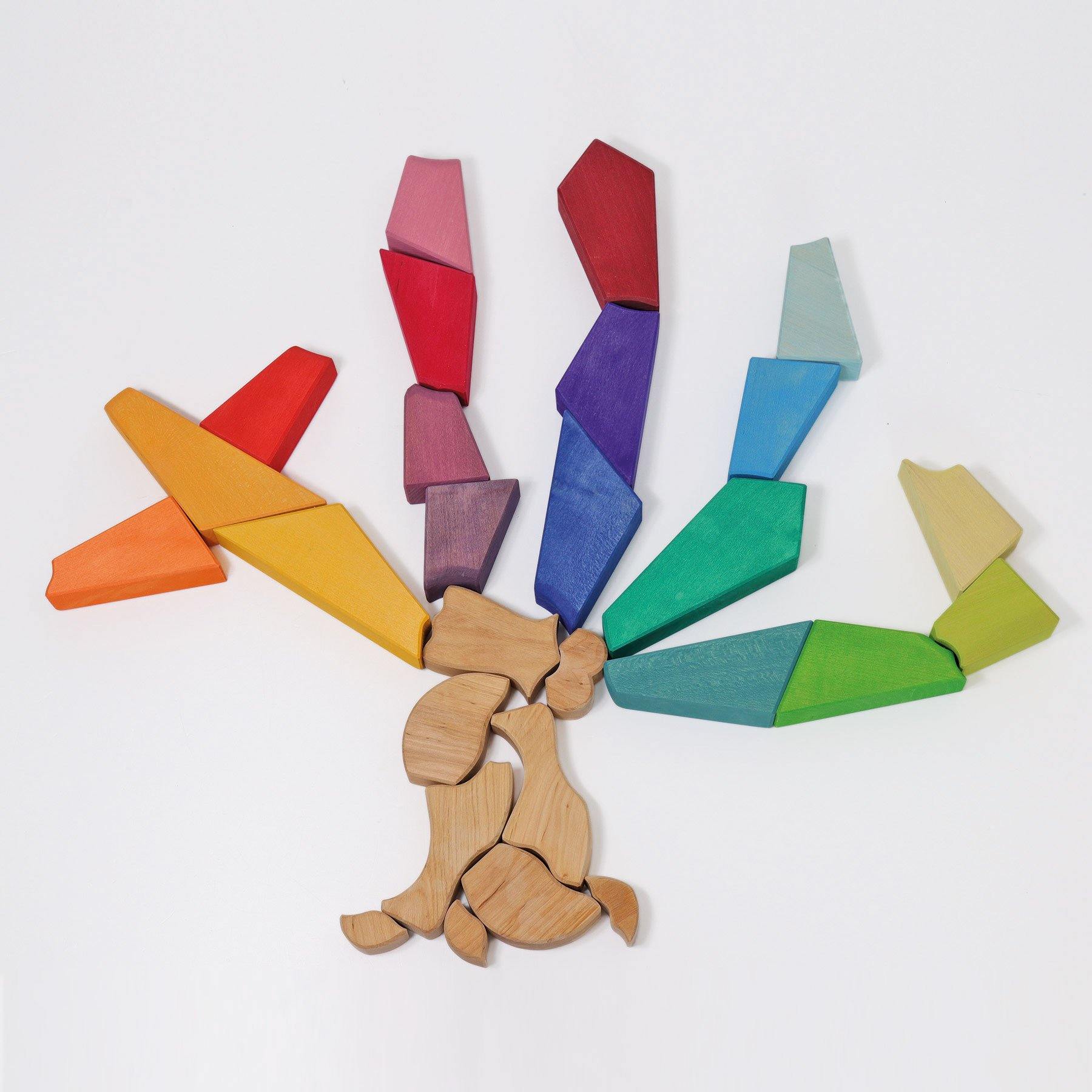 Baukasten GRIMM'S Spiel und Holz Design Bauspiel Regenbogenlöwe