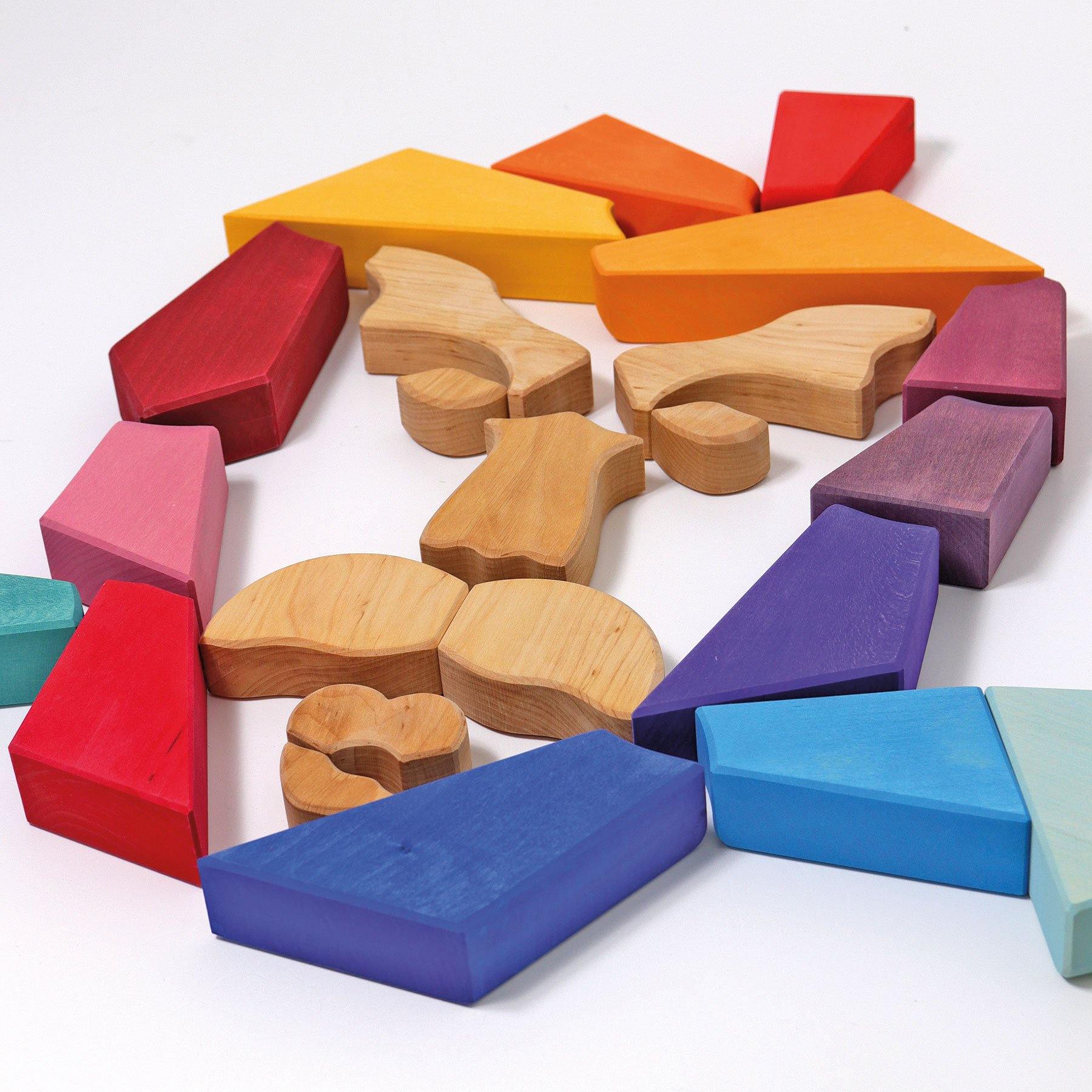 Baukasten GRIMM'S Spiel und Holz Design Bauspiel Regenbogenlöwe