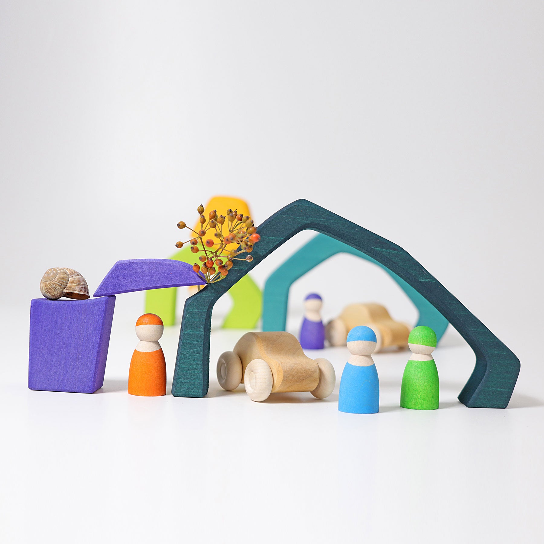 Open-ended Play GRIMM'S Spiel und Holz Design Vier Elemente Baukasten