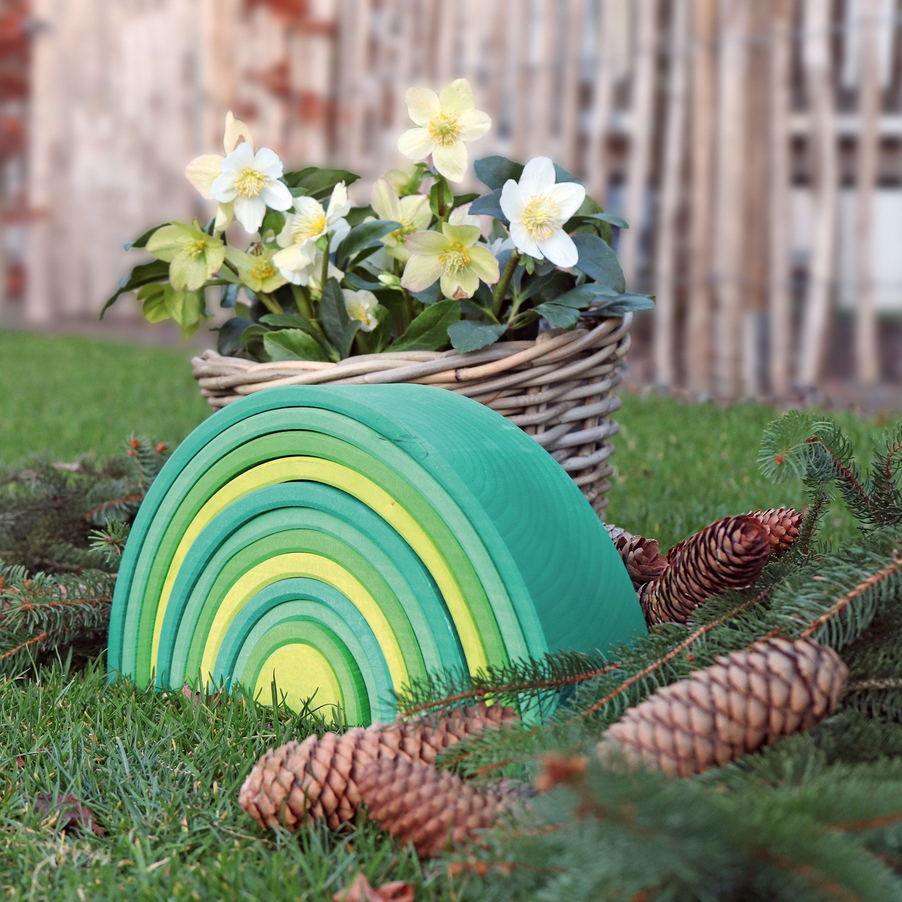 Open-ended Play GRIMM'S Spiel und Holz Design Großer Regenbogen Waldgrün