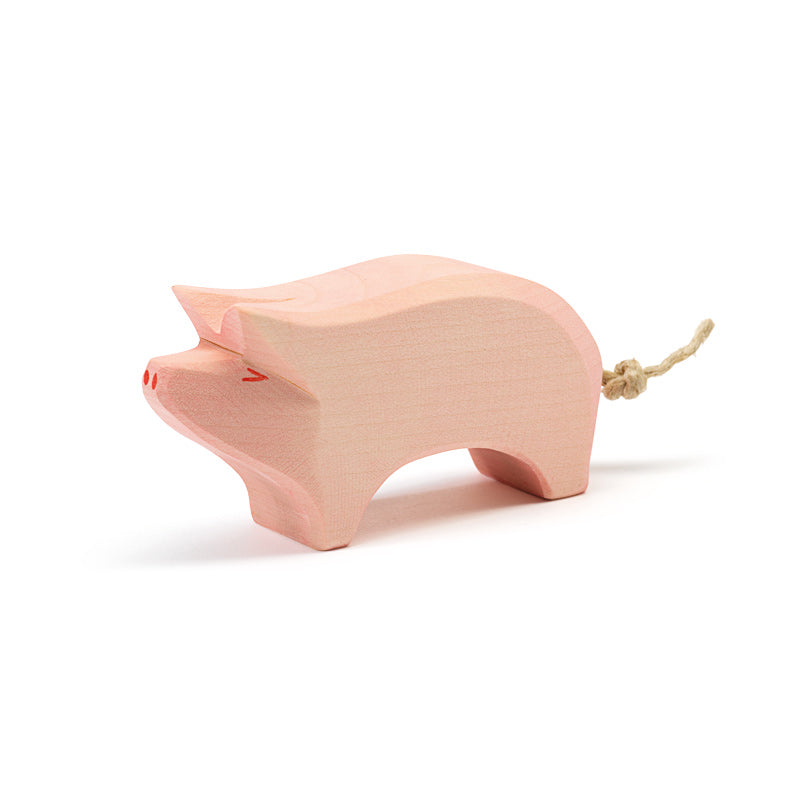 Holztiere & Figuren Ostheimer Holzspielzeug Schwein Rüssel hoch