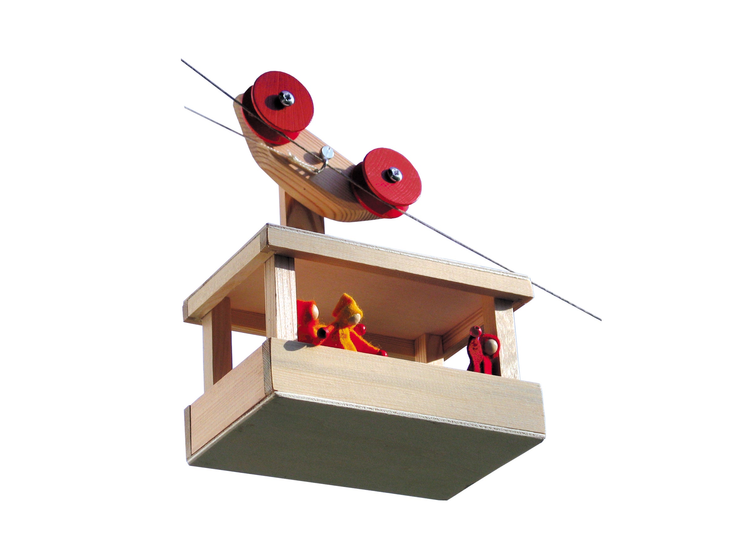 Holzbausatz Kraul Große Seilbahn Wagen mit Seilen