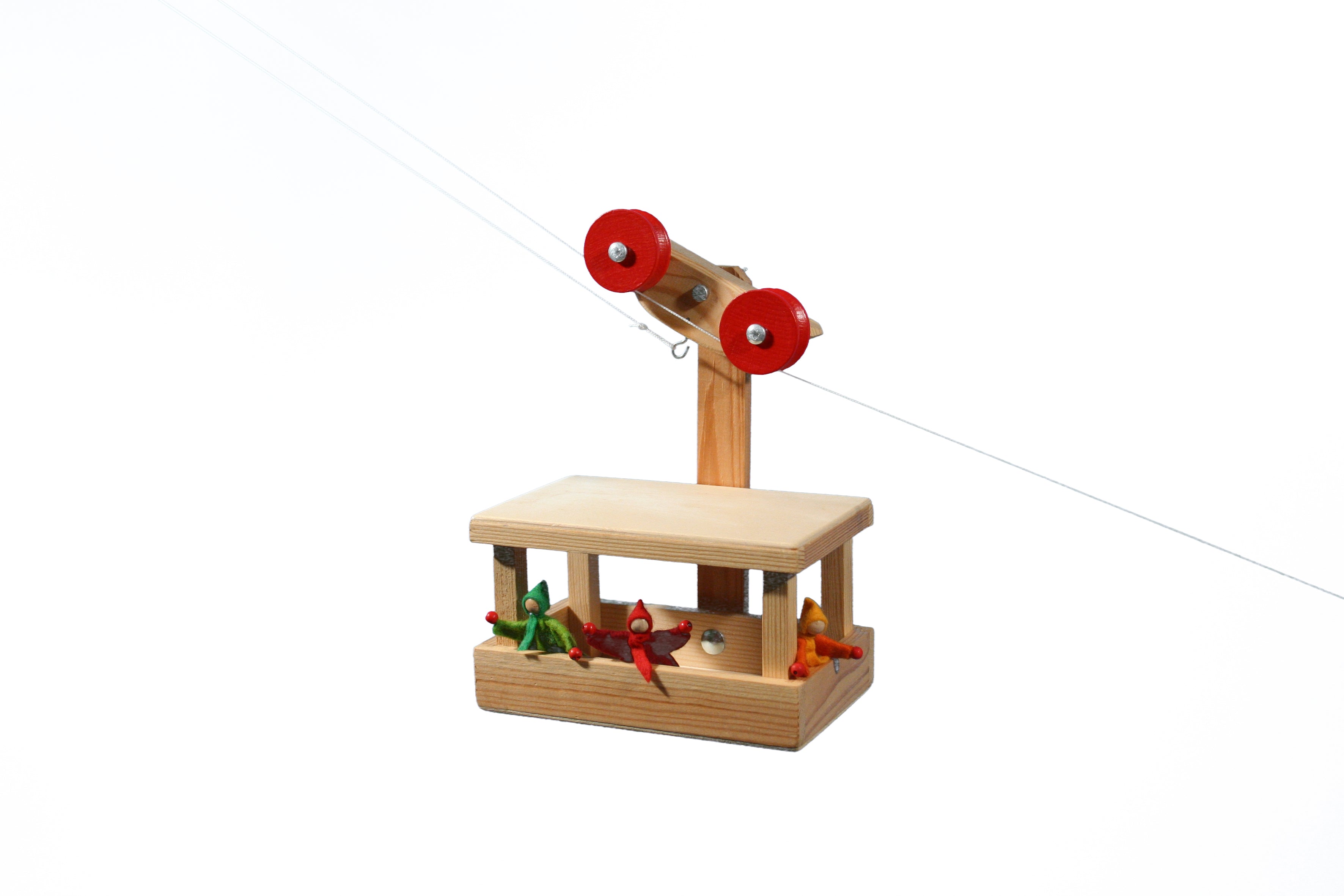 Holzbausatz Kraul Große Seilbahn Wagen mit Seilen
