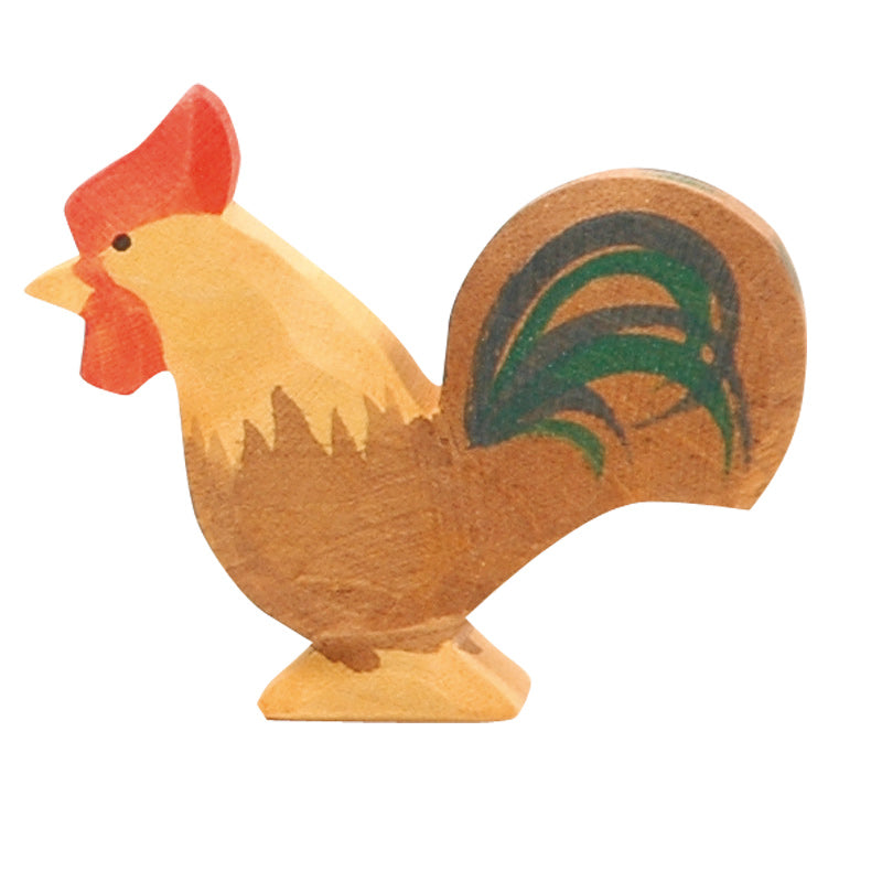 Holztiere & Figuren Ostheimer Holzspielzeug Hahn braun