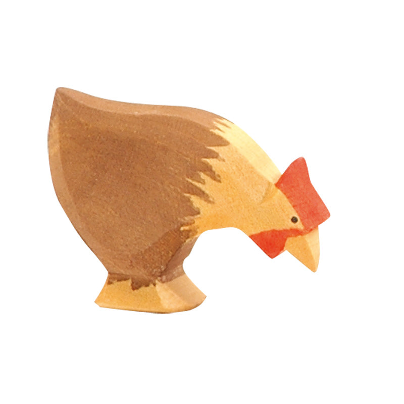 Holztiere & Figuren Ostheimer Holzspielzeug Huhn braun pickend