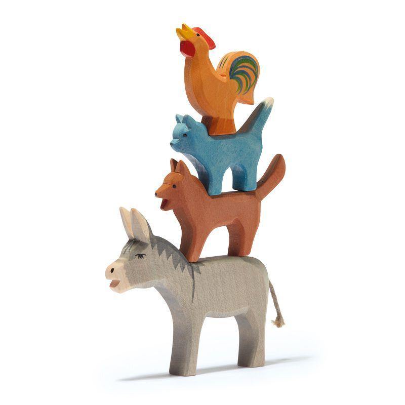 Holztiere & Figuren Ostheimer Holzspielzeug Bremer Stadtmusikanten 4-tlg.