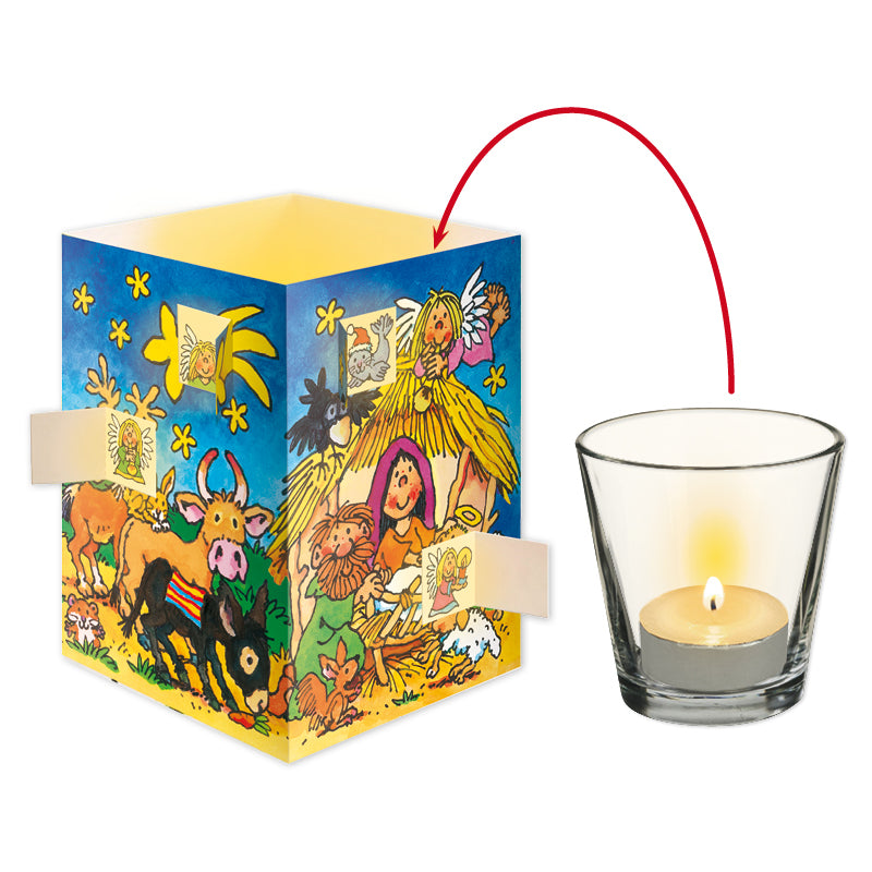 Weihnachten Lutz Mauder Verlag Adventslichtkalenderkarte Krippe