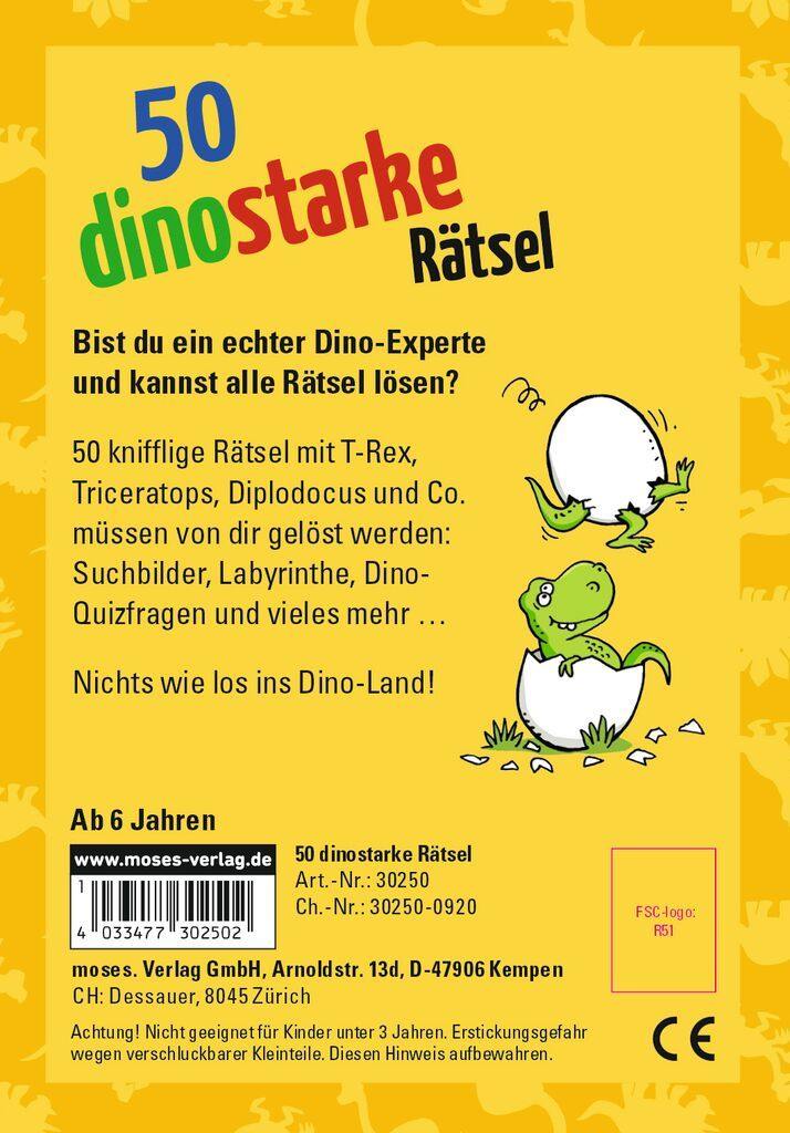 Moses 50 Karten / Pocket Quiz Moses Verlag 50 Dinostarke Rätsel