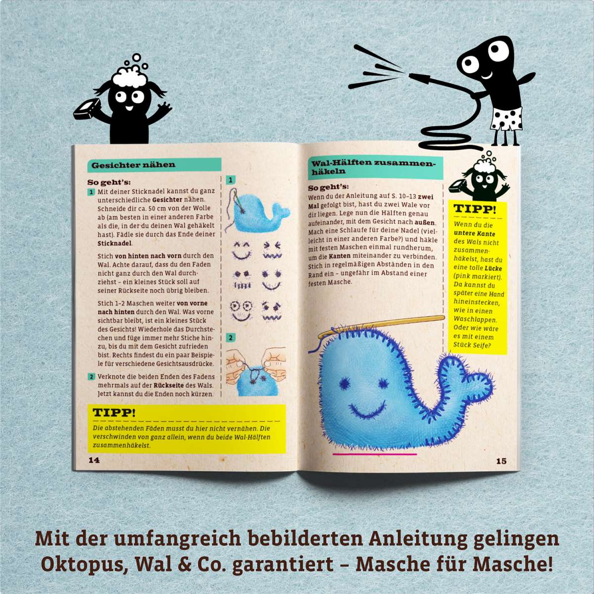 Basteln KOSMOS Schwämme häkeln