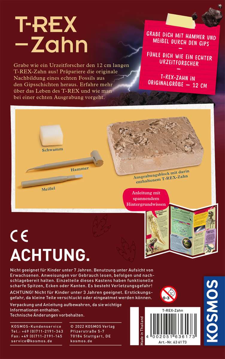 Experiment KOSMOS T-rex - Zahn