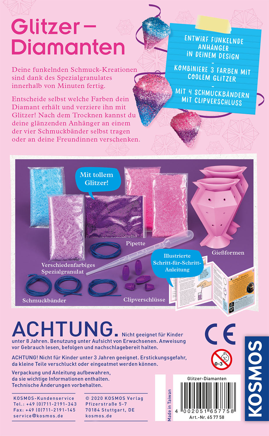 Experiment KOSMOS Glitzer-Diamanten