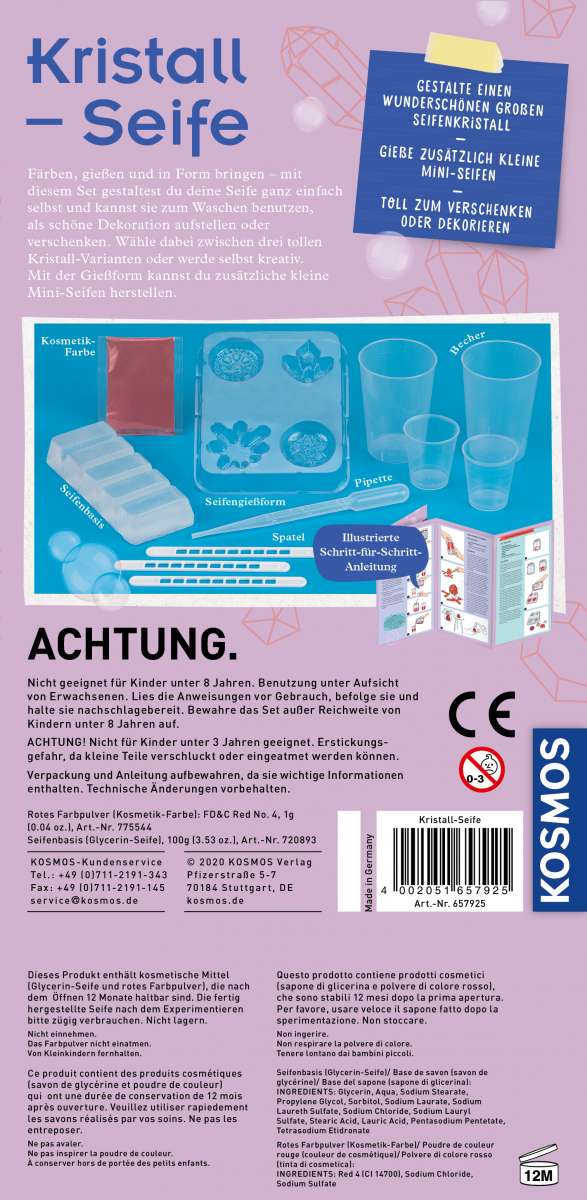 Experiment KOSMOS Kristall-Seife