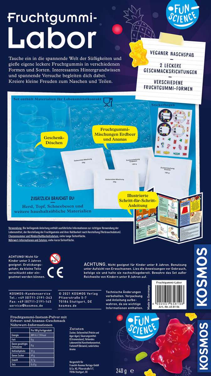 Experiment KOSMOS Fun Science Fruchtgummi-Labor