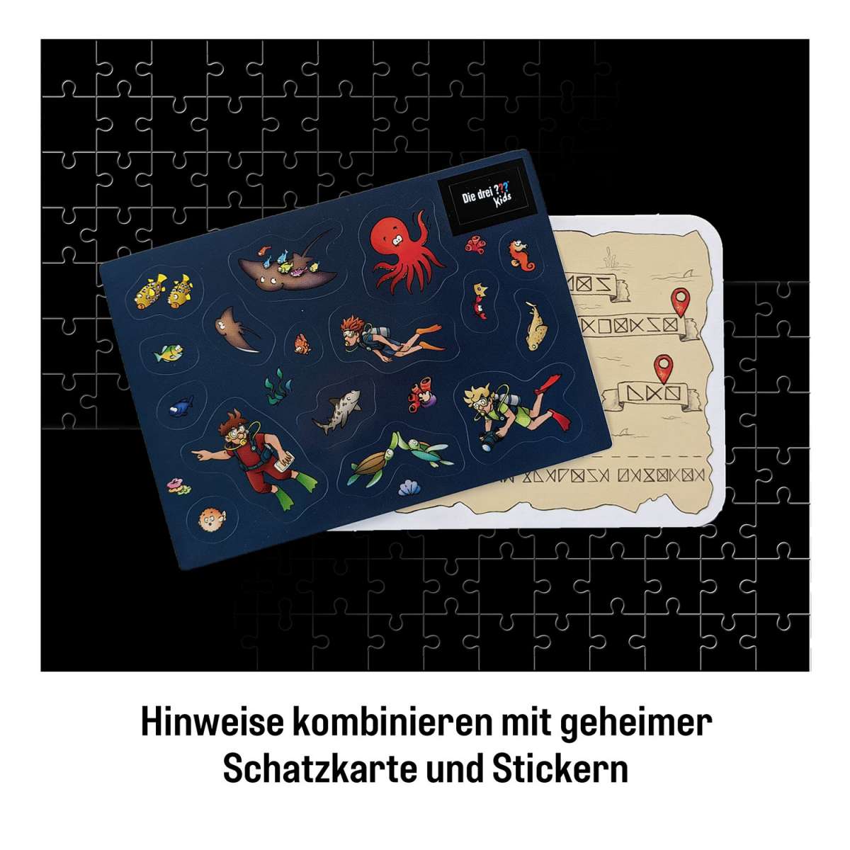 Puzzle KOSMOS Krimipuzzle ??? Kids - Achtung Meeresungeheuer! (150 T)