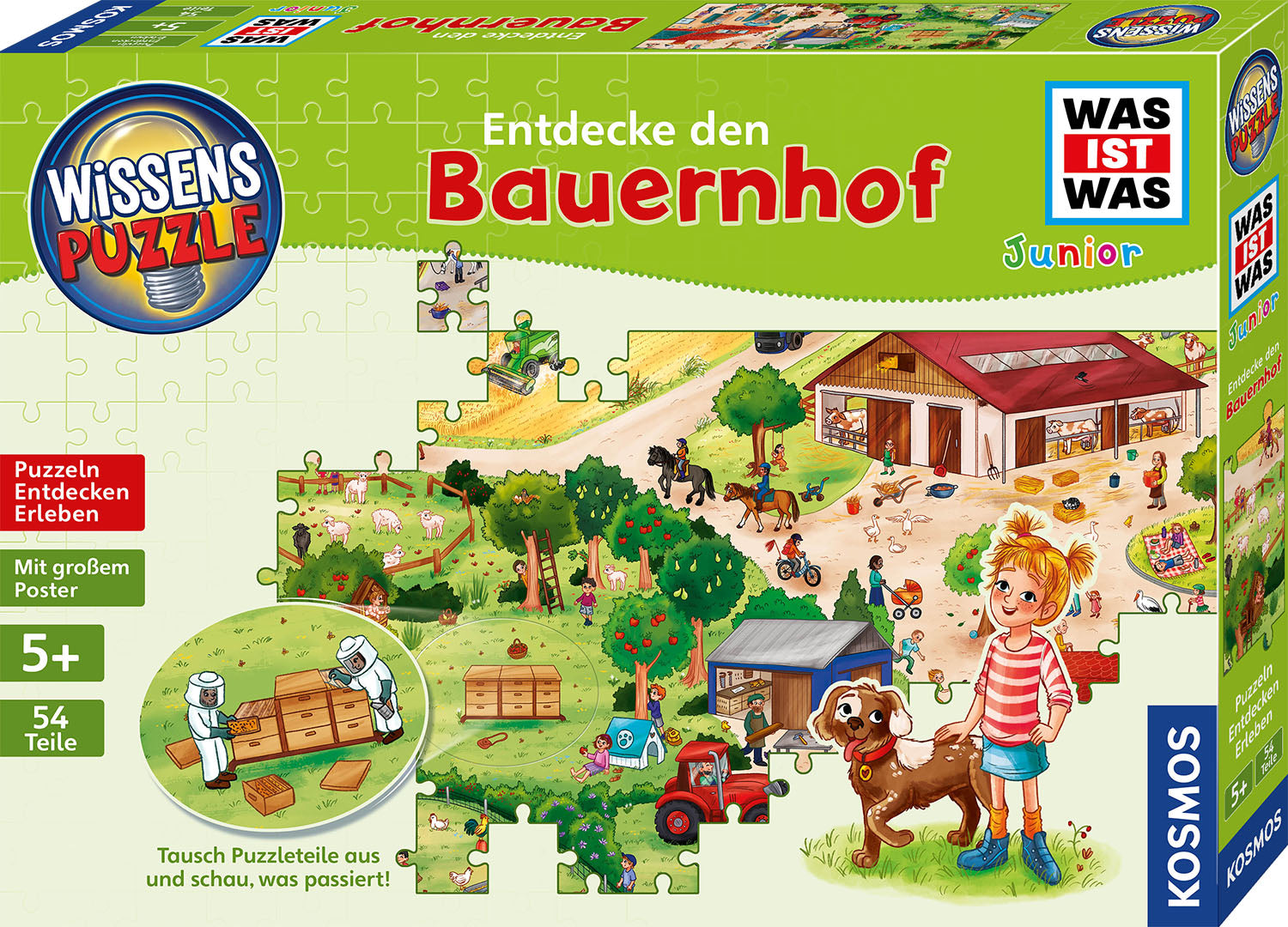 Puzzle KOSMOS Wissenspuzzle: WAS IST WAS junior - Entdecke den Bauernhof