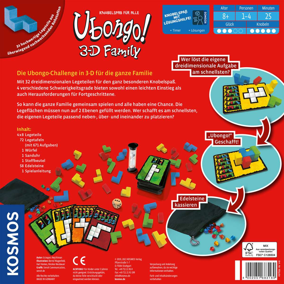 Gesellschaftsspiel KOSMOS Ubongo! 3-D Family