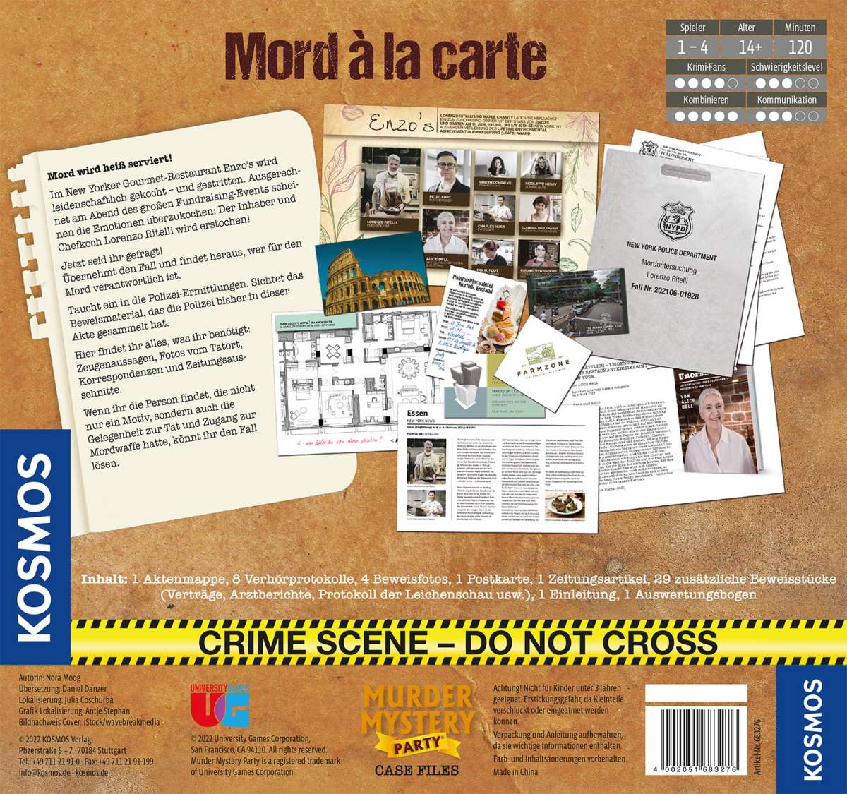 Murder Mystery Case Files Mord a la Carte