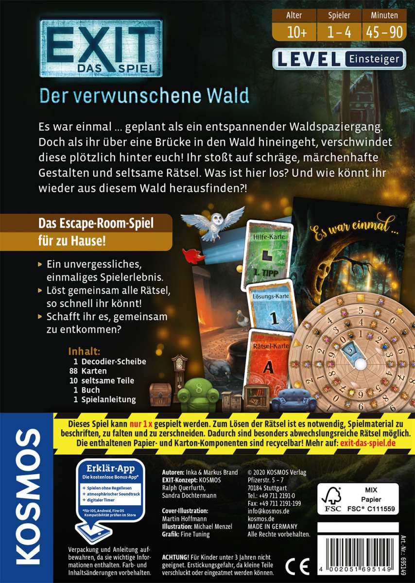 Rätselspiel KOSMOS EXIT Das Spiel - Der verwunschene Wald