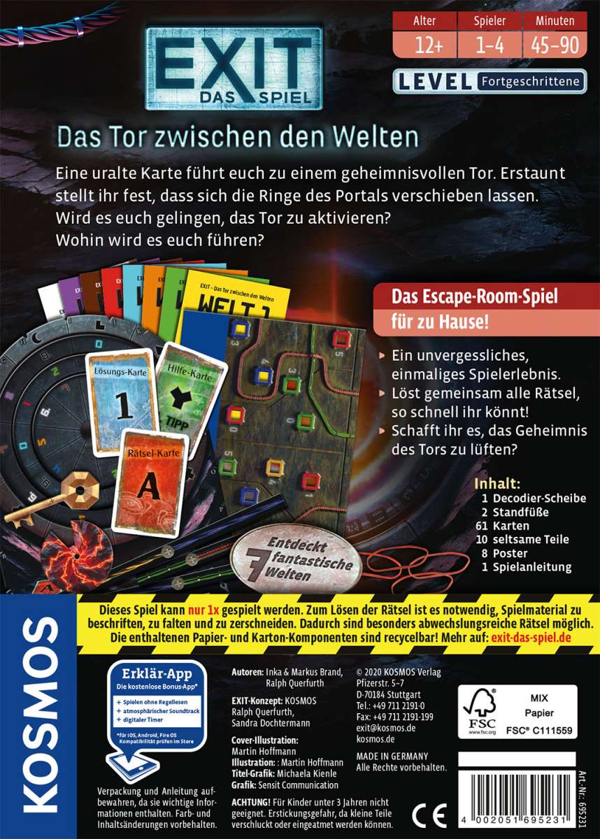 Rätselspiel KOSMOS EXIT Das Spiel - Das Tor zwischen den Welten