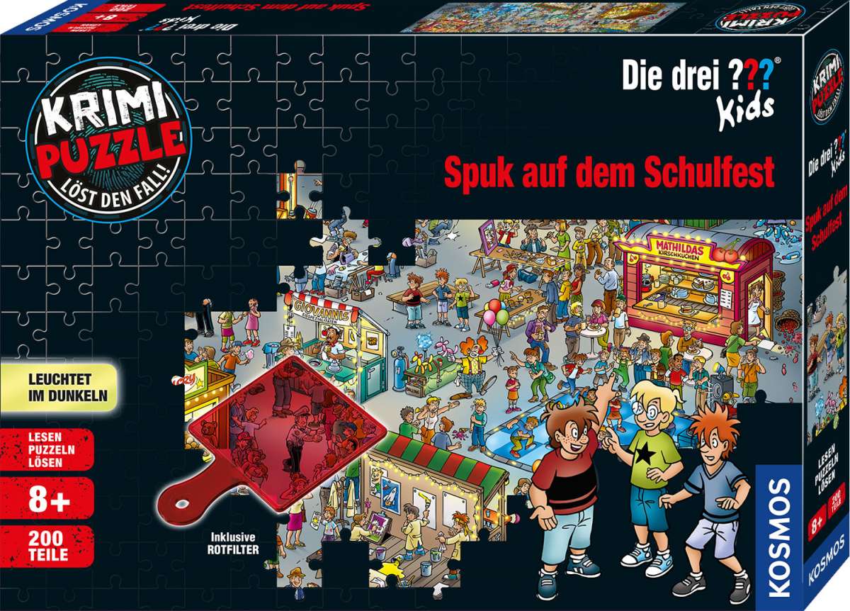 Puzzle KOSMOS Krimipuzzle ??? Kids - Spuk auf dem Schulfest (200 Teile)