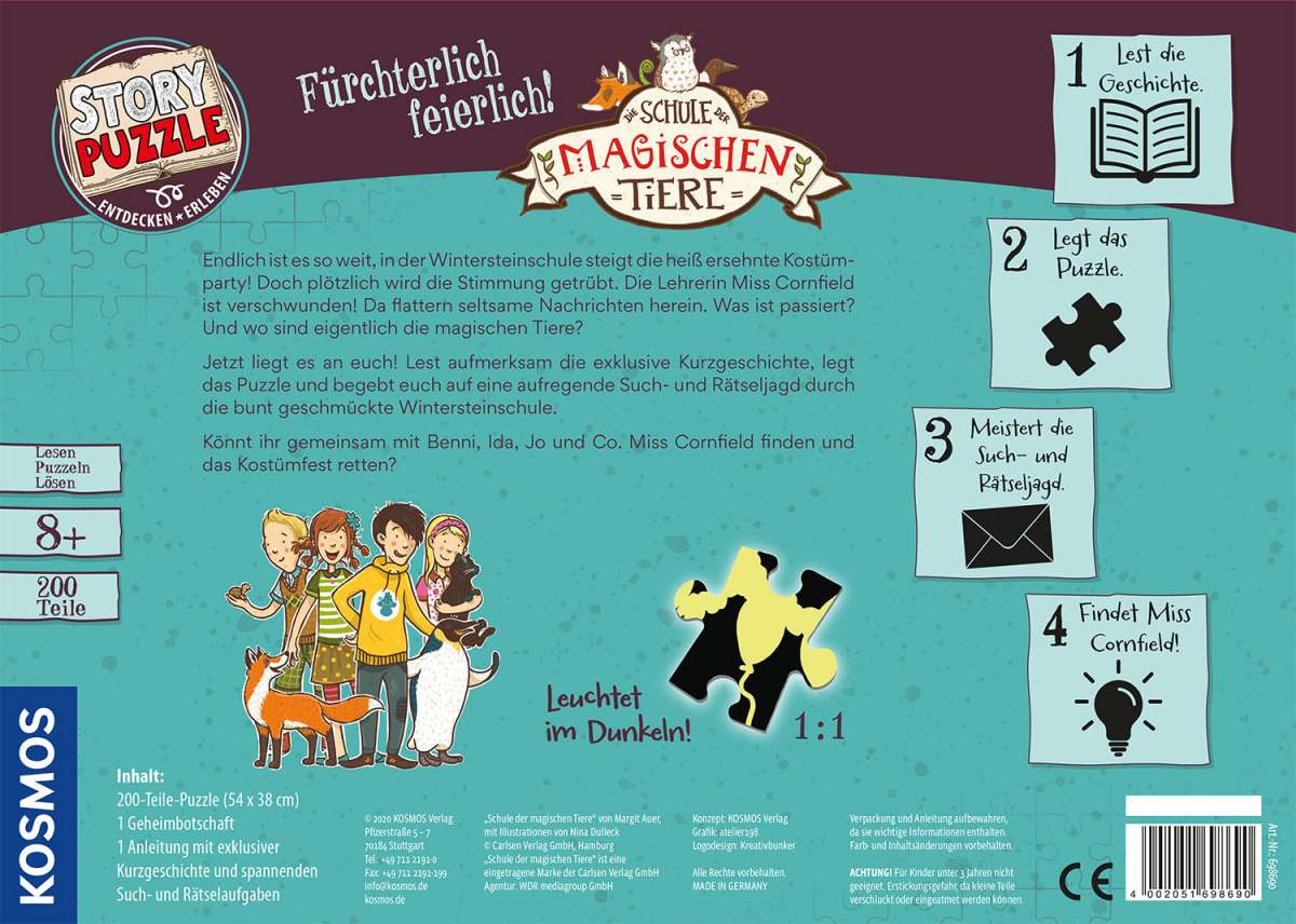 Puzzle KOSMOS Schule der magischen Tiere - Story Puzzle: Fürchterlich feierlich!