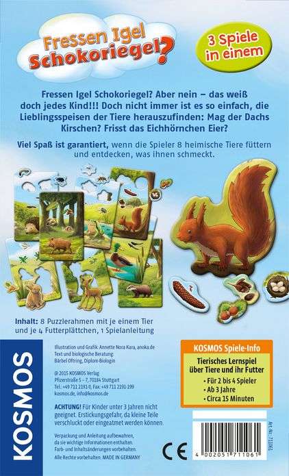 Gesellschaftsspiel KOSMOS Fressen Igel Schokoriegel?