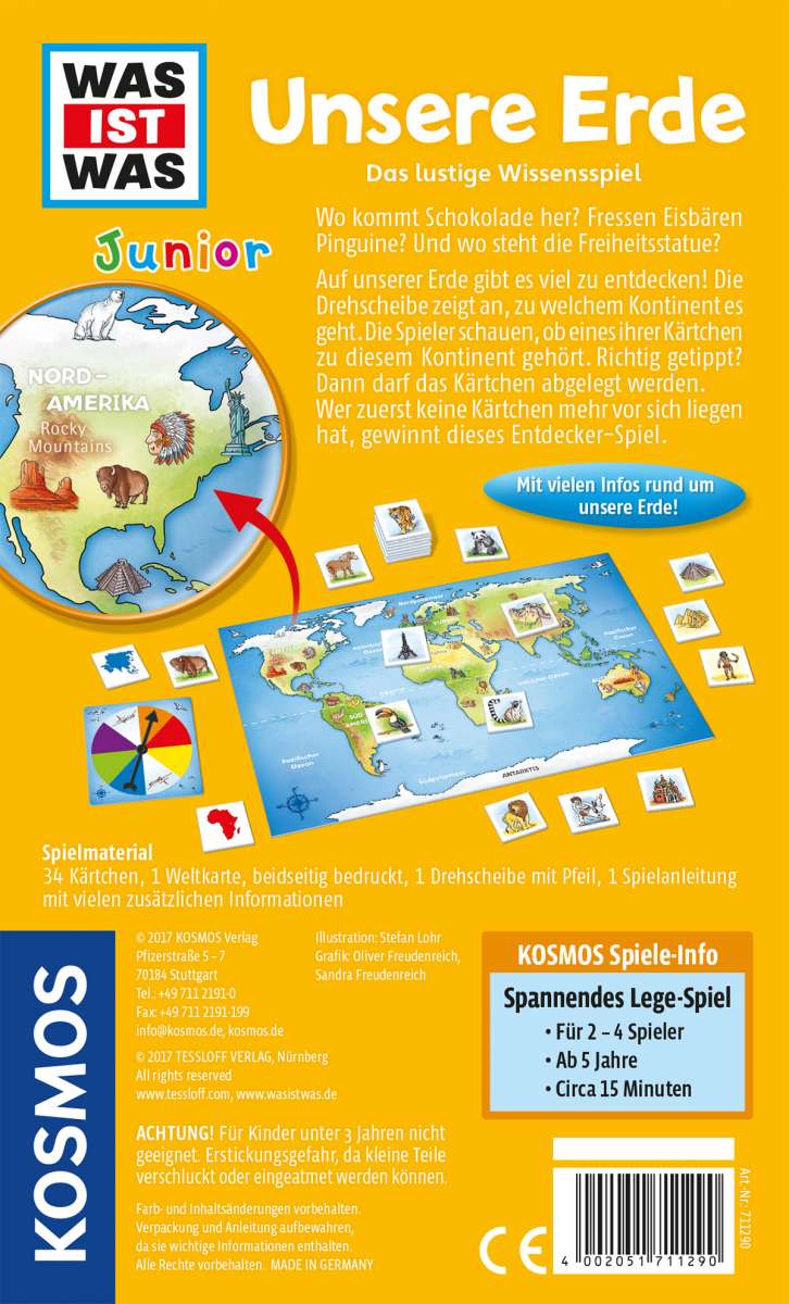 Wissensspiel KOSMOS WAS IST WAS Junior - Unsere Erde