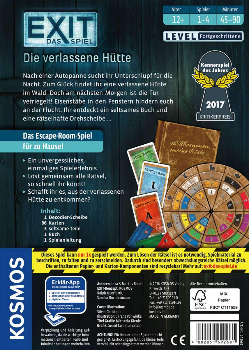 EXIT Das Spiel - Die verlassene Hütte