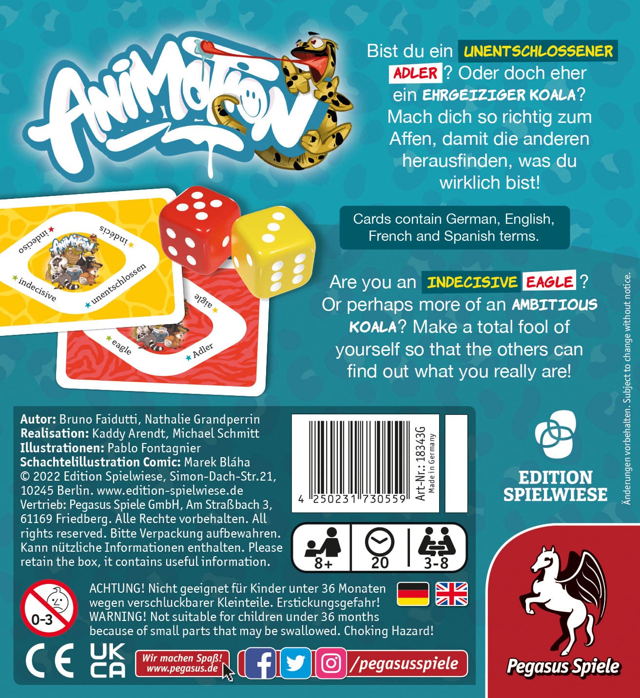 Gesellschaftsspiel Pegasus Spiele Animotion
