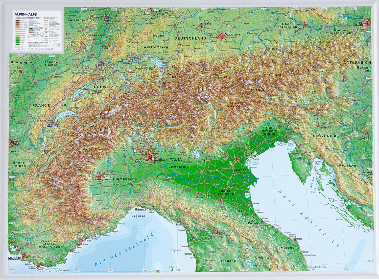 Reliefkarten georelief Relief Alpen