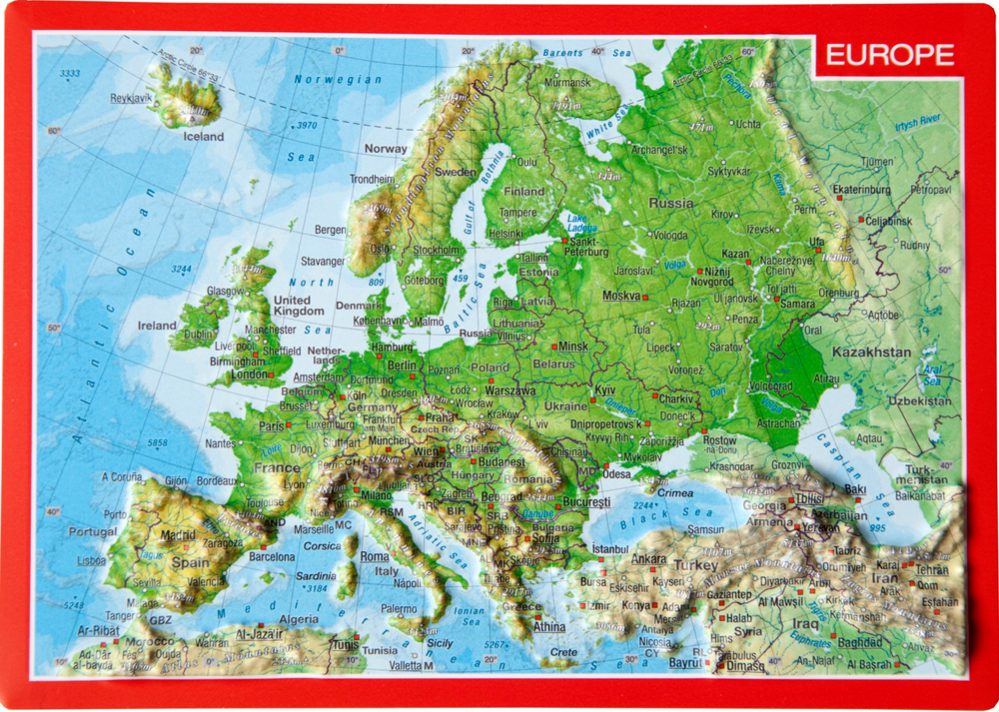 Reliefkarten georelief Reliefpostkarte Europa