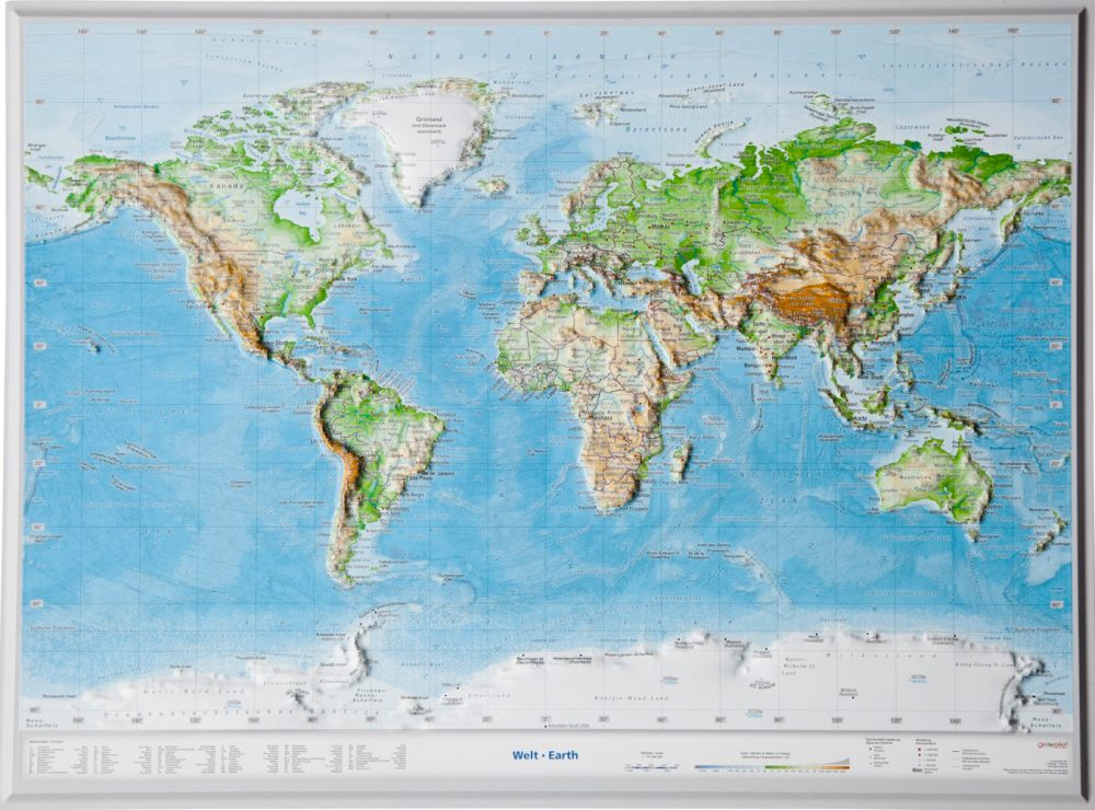 Reliefkarten georelief Relief Welt klein