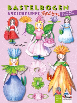 Papiermodellbau Atelier Color Anziehpuppe Blüten Bastelbogen