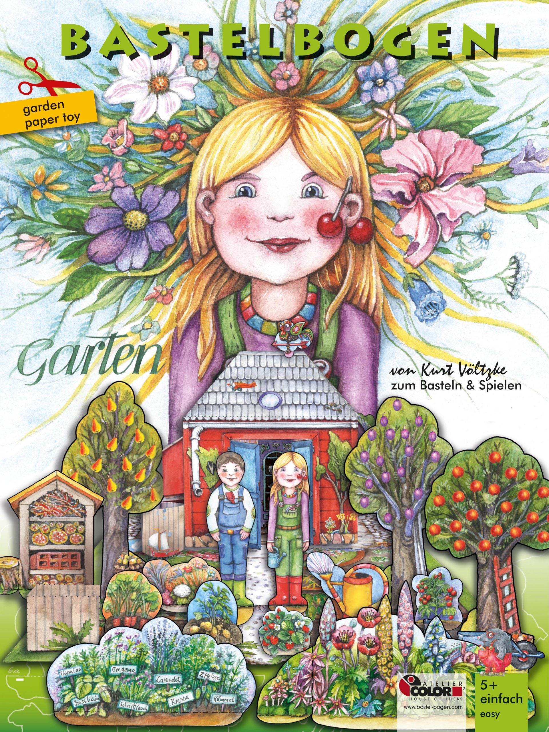 Papiermodellbau Atelier Color Garten Bastelbogen