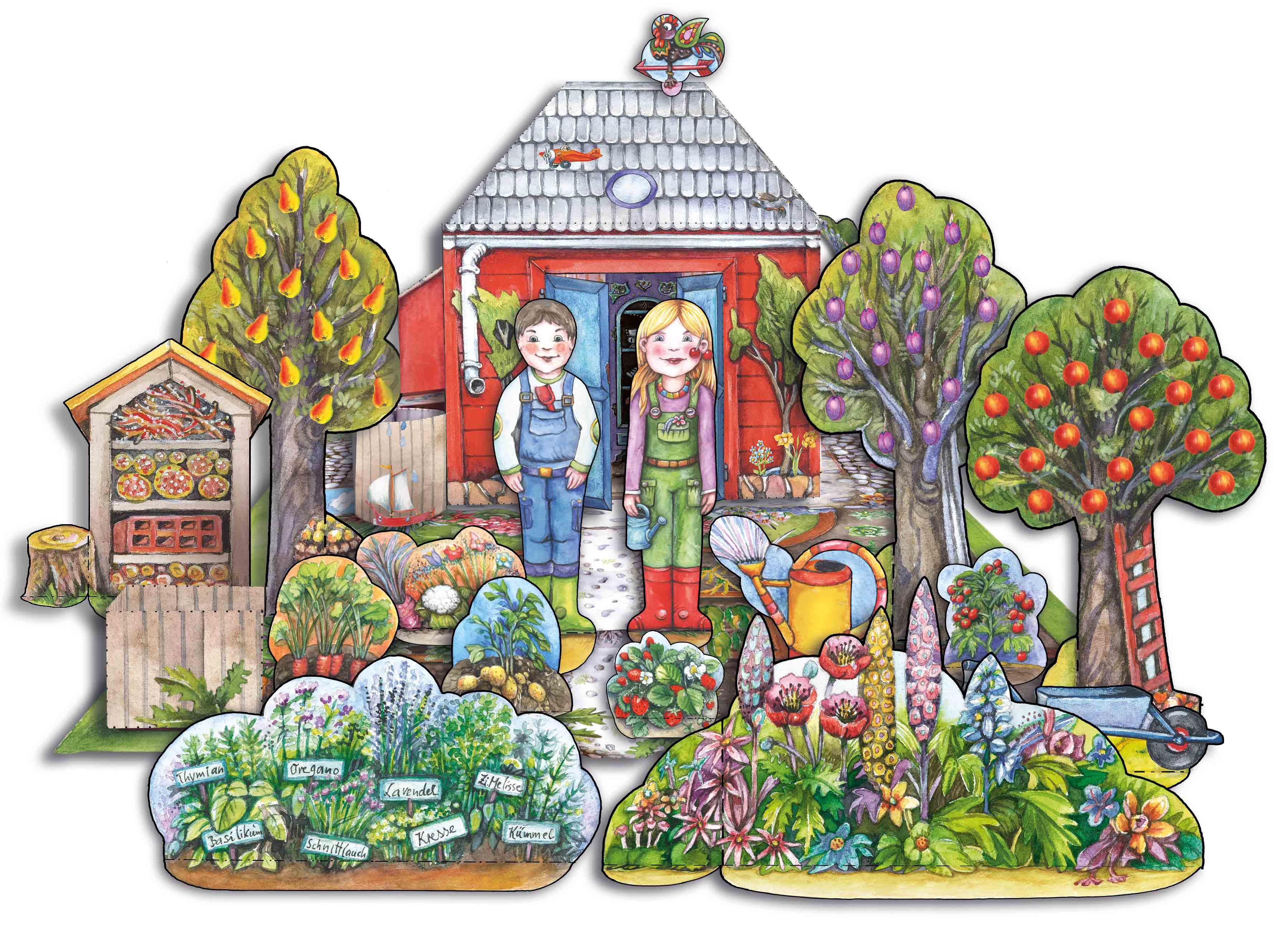 Papiermodellbau Atelier Color Garten Bastelbogen