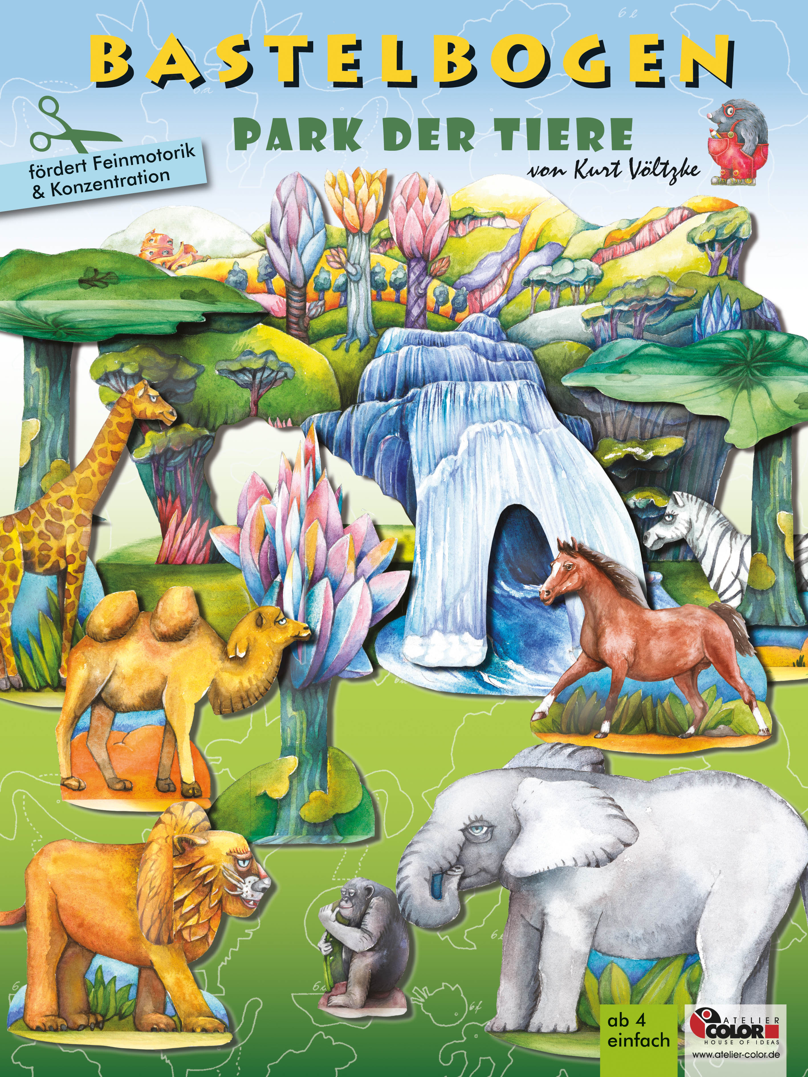 Papiermodellbau Atelier Color Park der Tiere Bastelbogen