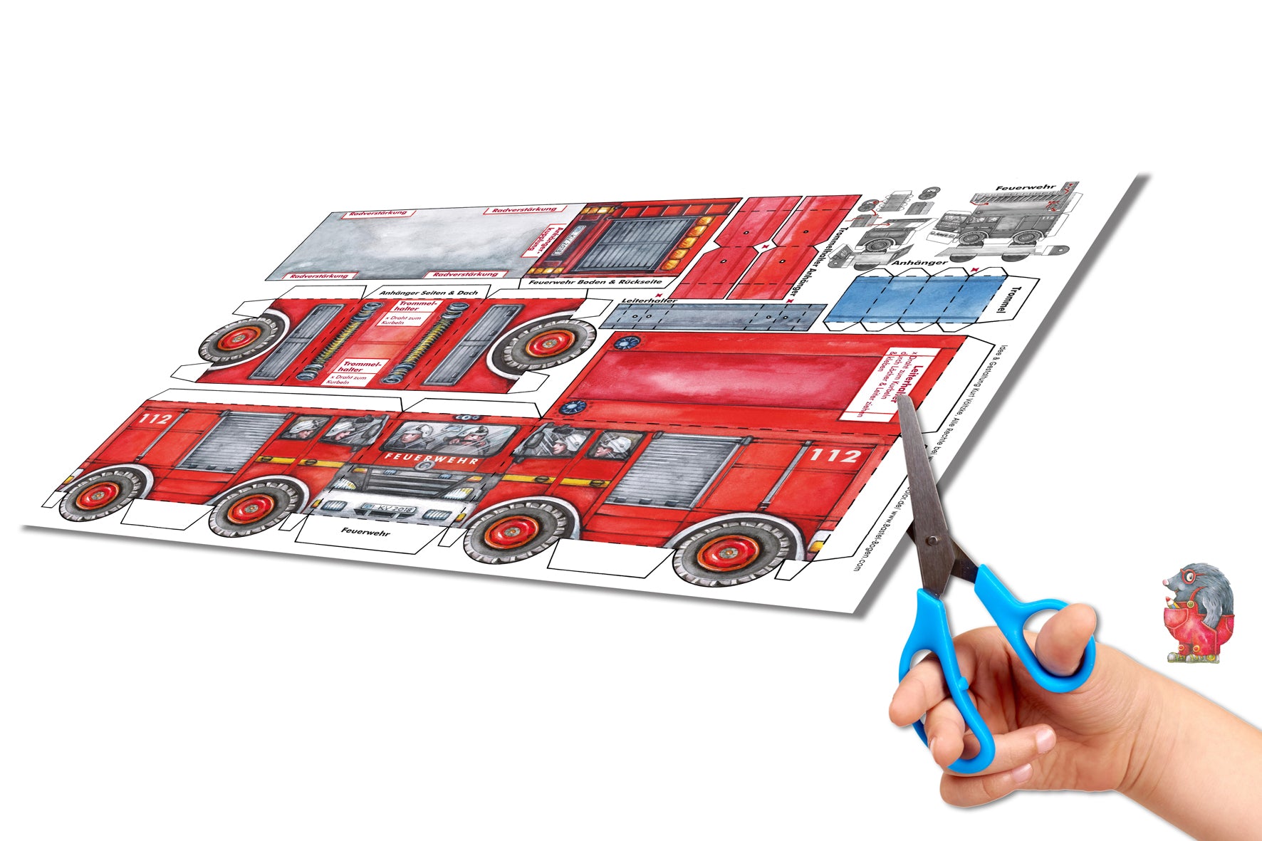 Papiermodellbau Atelier Color Feuerwache Bastelbogen