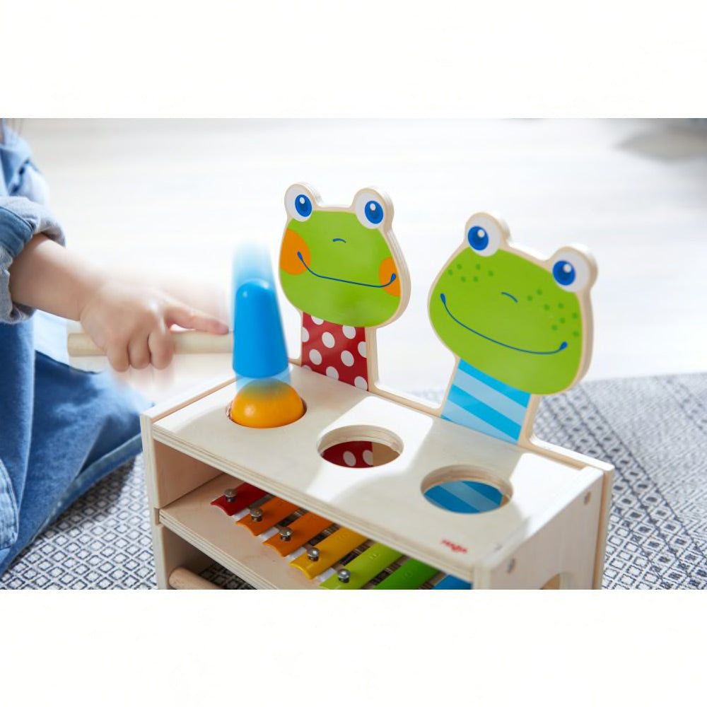 Klangspielzeug HABA Klang-Klopfbank Froschkonzert