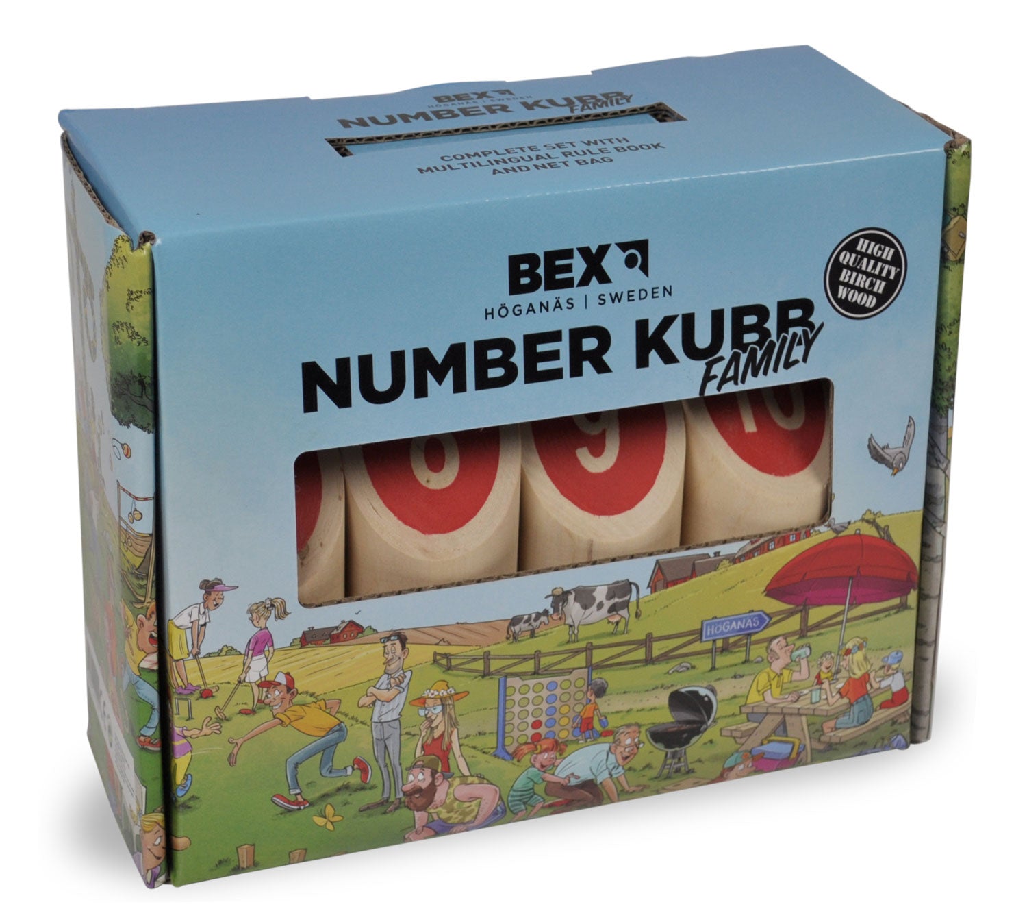 Spielzeug für Draußen BEX BEX Number Kubb Family (Birkenholz)