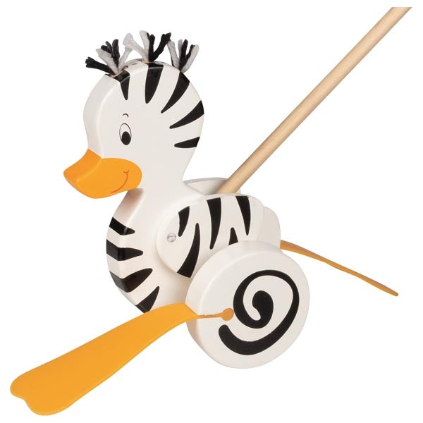 Nachziehen & Schieben goki Schiebetier Zebra-Ente
